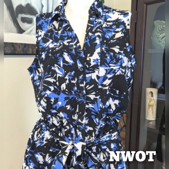 NWOT NY & CO Abstract Romper - Picture 1 of 5